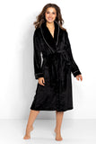 Elegant Long Sleeve Women's Bathrobe with Pockets