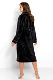 Elegant Long Sleeve Women's Bathrobe with Pockets