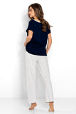 Women's Short Sleeve Blouse and Long Pants Pajama Set