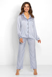 Elegant Satin Women's Pajamas with Stylish Trimmings