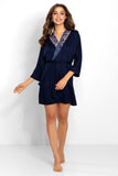 Elegant Women's Viscose Bathrobe with Lace Detailing