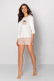 Cozy Women's Pajamas: Blouse & Printed Shorts Set
