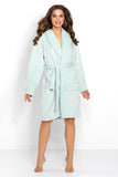 Cozy Long Sleeve Women's Bathrobe with Pockets and Tie Belt