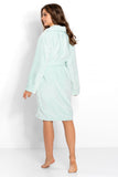 Cozy Long Sleeve Women's Bathrobe with Pockets and Tie Belt