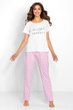 Feminine Sweet White & Pink Pajamas Set