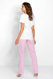 Feminine Sweet White & Pink Pajamas Set
