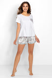 Elegant Floral Satin Women's Pajamas Set