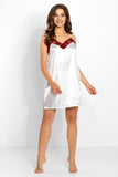 Elegant Satin Nightgown with Lace Detail and Adjustable Straps