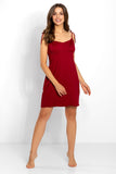 Saturated Red Thin-Strapped Chemise for Comfortable Sleep