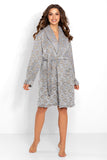 Soft Long-Sleeved Bathrobe with Tie Belt and Pockets