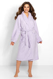 Elegant Purple Women's Bathrobe with Trimmings and Pockets