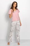 Elegant Floral Satin Two-Piece Pyjamas Set