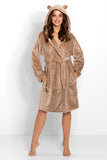 Cozy Women's Hooded Bathrobe with Pockets and Waist Tie