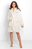 Exquisite Soft Shawl Collar Bathrobe with Satin Trim