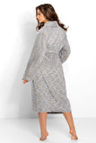 Stylish Gray Women's Bathrobe with Gold Hearts