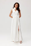 Elegant Maxi Dress with Cutout Back and Slit Detail