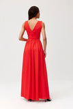 Elegant Maxi Dress with Cutout Back and Leg Slit