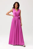 Elegant Maxi Dress with Cutout Back and Slit Detail