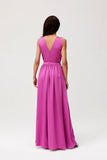 Elegant Maxi Dress with Cutout Back and Slit Detail