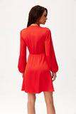 Elegant Convertible Satin Mini Dress with Long Sleeves