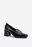 Elegant Leather Pumps with Decorative Strap for All-Day Comfort