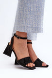 Chic Eco-Suede Women's Sandals with Adjustable Buckle