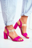Stylish Ankle Strap Sandals with Shiny Zirconia Accents