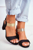 Stylish Ankle Strap Sandals with Zirconia Accents