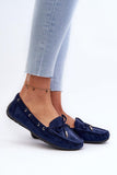 Eco-Suede Moccasins with Decorative Bow and Non-Slip Sole