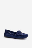 Eco-Suede Moccasins with Decorative Bow and Non-Slip Sole