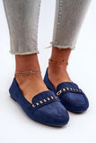 Chic Eco-Suede Moccasins with Shiny Decor for Women
