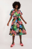 Elegant Midi Dress with Pleats and Buckled Belt