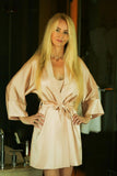 Elegant Satin Underskirt with Versatile Kimono Sleeves