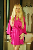 Elegant Satin Kimono Robe with Versatile Sleeves