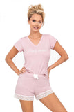 Cozy Women's Pajamas with Lace Trim and V Neckline