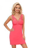 Lace-Embellished Bardot Chemise with Embroidered Flowers