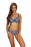 Pleated Blue Spring High-Waisted Panties
