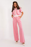 Casual High-Rise Pants with Contrast Inserts and Pockets