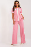 Elegant Blouse with Decorative Patches and Buttons