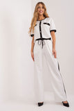 Elegant Smooth Fabric Blouse with Decorative Buttons