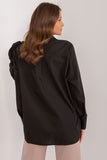 Elegant Women's Buttoned Shirt with Decorative Flower Accent