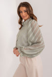 Elegant Women's Button-Down Shirt with Subtle Sheer Sleeves