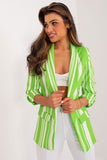 Casual Striped Blazer with 3/4 Sleeves for Everyday Wear