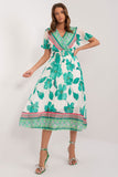 Frilled Short Sleeve Summer Dress with Lining & Belt
