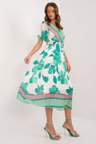 Frilled Short Sleeve Summer Dress with Lining & Belt