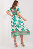 Frilled Short Sleeve Summer Dress with Lining & Belt