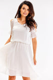 Lightweight Chiffon Airy Summer Dress with Shoulder Slits