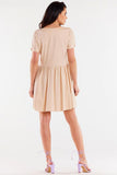 Ruffled Bottom Viscose Dress with Short Sleeves for Any Occasion