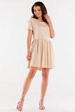 Ruffled Bottom Viscose Dress with Short Sleeves for Any Occasion