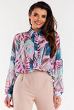 Chiffon Oversize Shirt with Ruffled Wide Sleeves